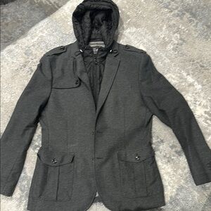 Men's Gray Hooded Jacket